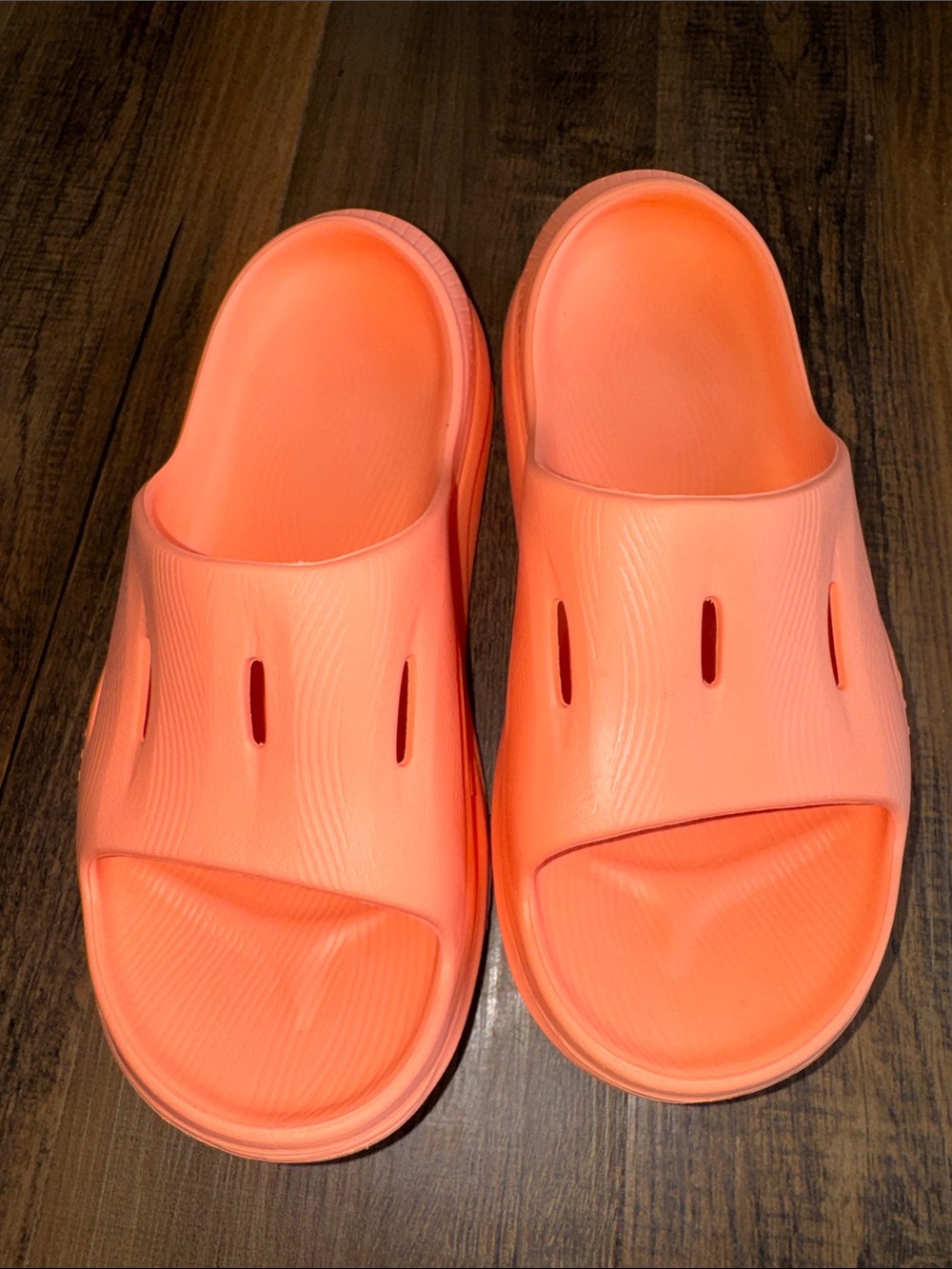 Hoka Coral/Orange Recovery Slide Sandals - Picture 3 of 11